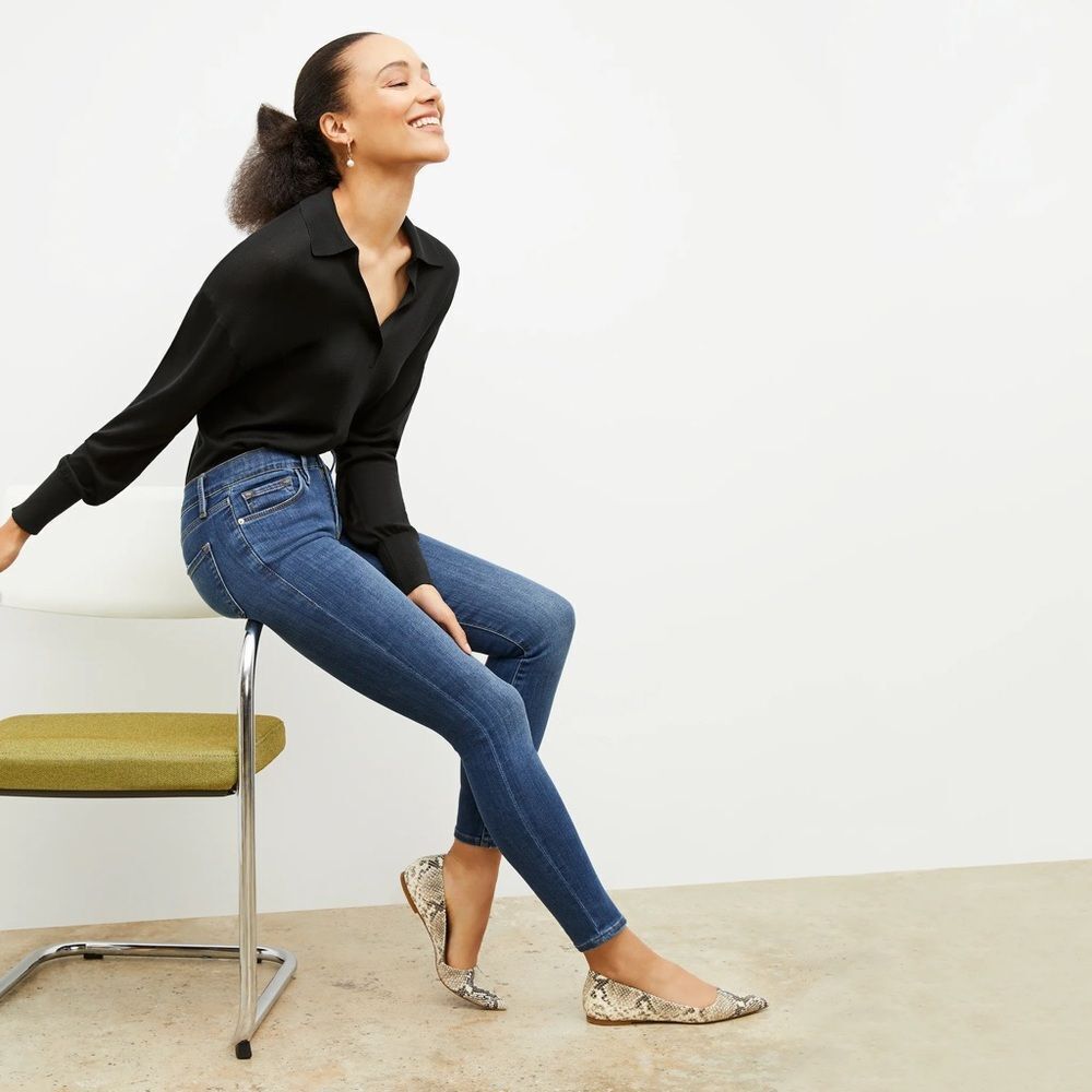 FRAME | le skinny de jeanne fringe distressed denim